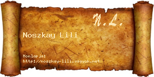 Noszkay Lili névjegykártya