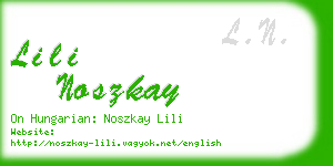 lili noszkay business card